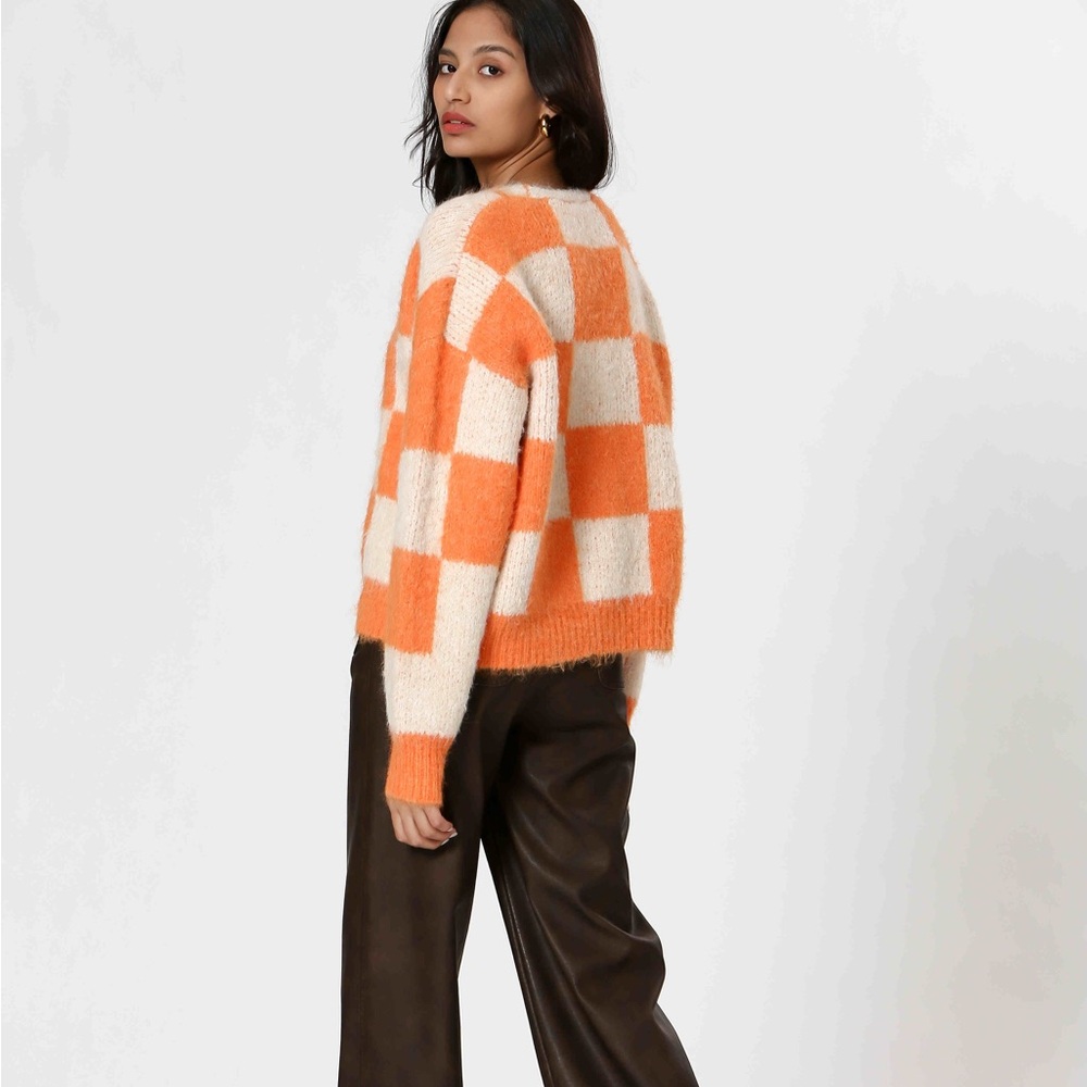 ANTHROPOLOGIE THE KORNER CHECKERED CARDIGAN - Picture 3 of 10